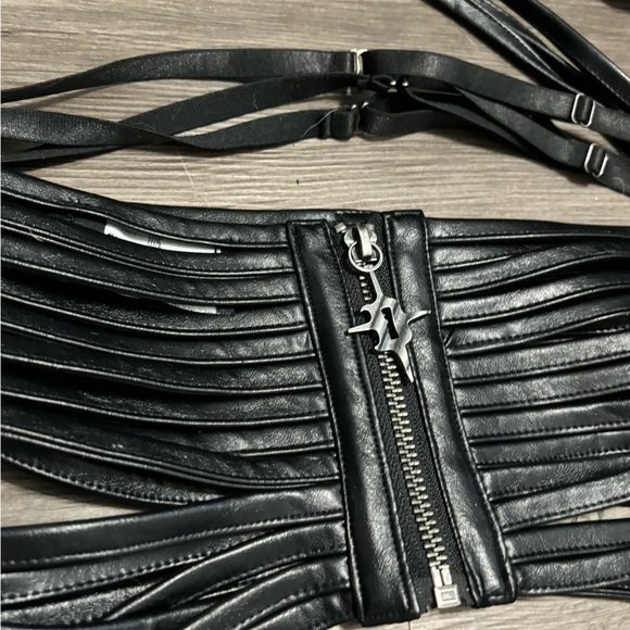 NWT Dolls Kill / Darker Wavs Black Pitch Strappy 3-Piece Lingerie Set - Picture 4 of 10